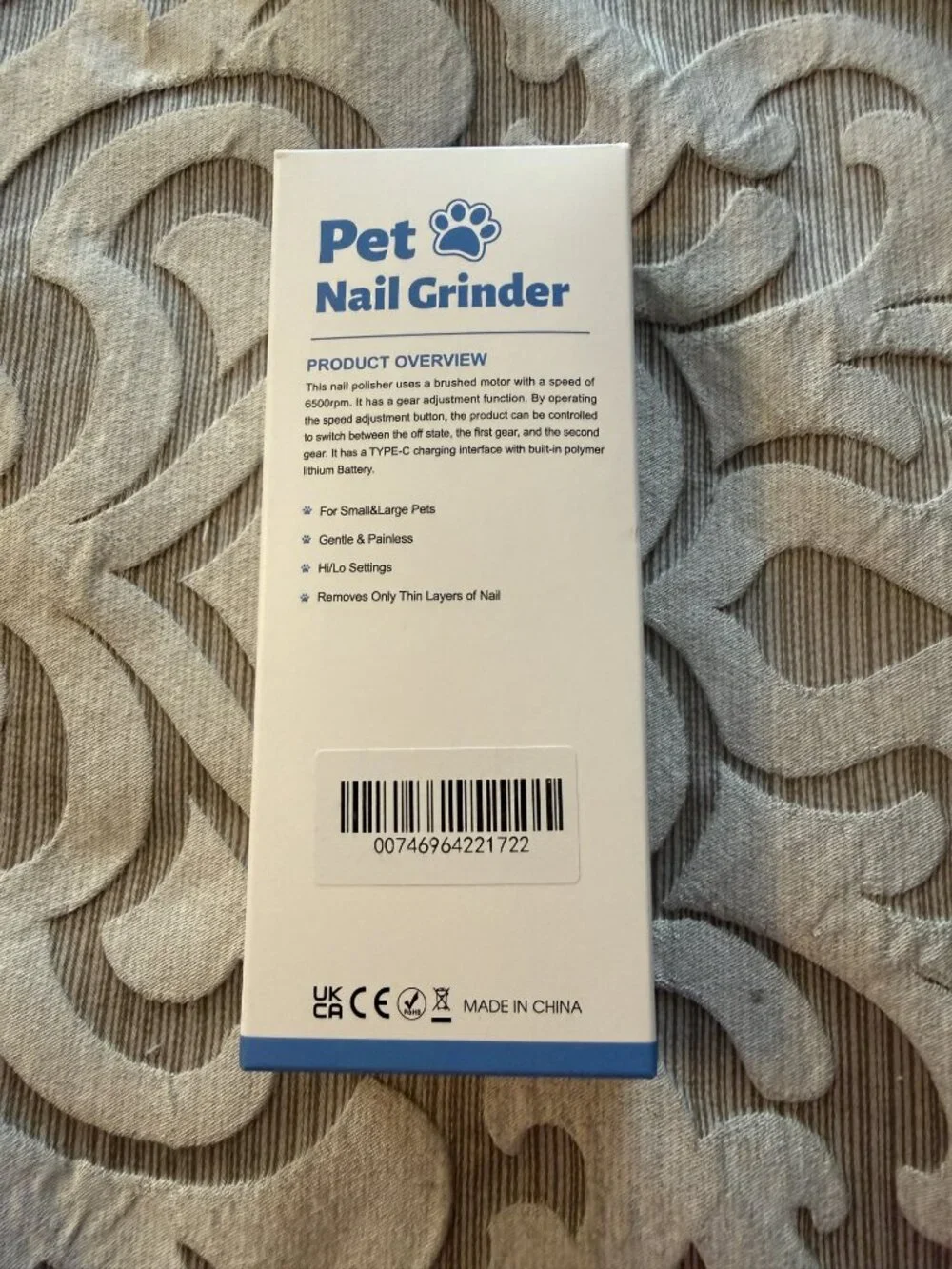 Pet Nail Grinder New In Box Quiet Gentle Safe Painless Paws Grooming 3 Modes